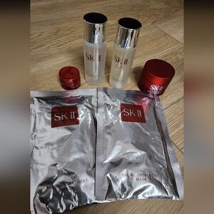 SK-II 2 Facial Treatment Set Travel Size 6 Pc New Mask Lotion Cream Essence